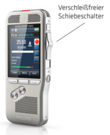 Abbildung Philips Pocket Memo DPM 8000 mit Schiebeschalter