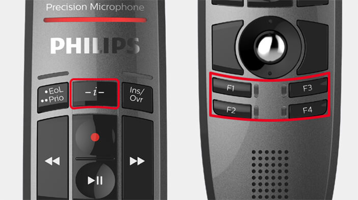 Konfigurierbare Tasten SpeechMike Premium LFH3500